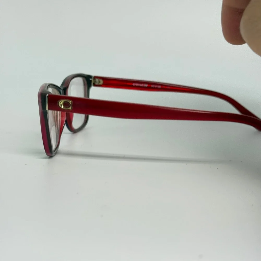 Coach HC 6129 5532 Burgundy Pomegranate Eyeglass Frames 52-16-140 Gold Logo